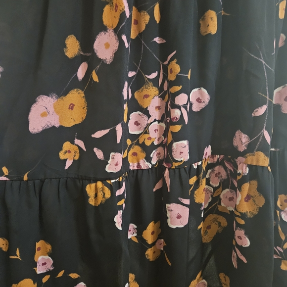 Nanette Lepore Black Dress with Pink and Orange Floral - Picture 7 of 11